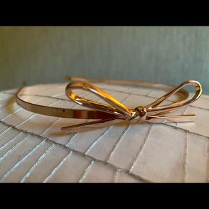 Kate Spade Skinny Bow Detail Rose Gold Headband